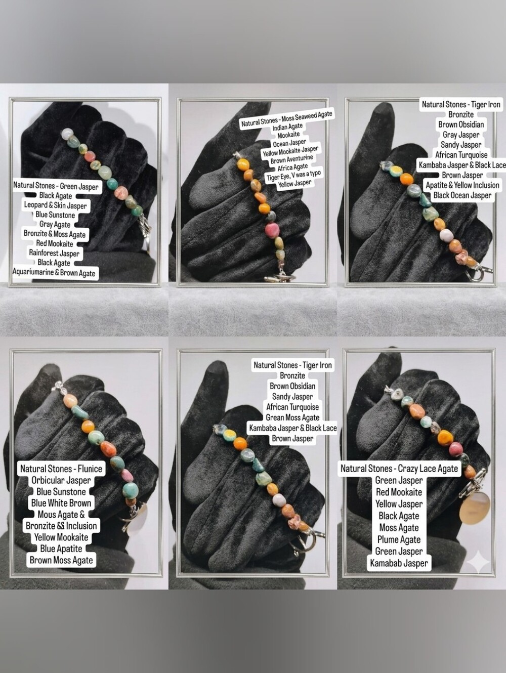 Multicolor Natural Stone Beaded Bracelet & Half Paper Clip